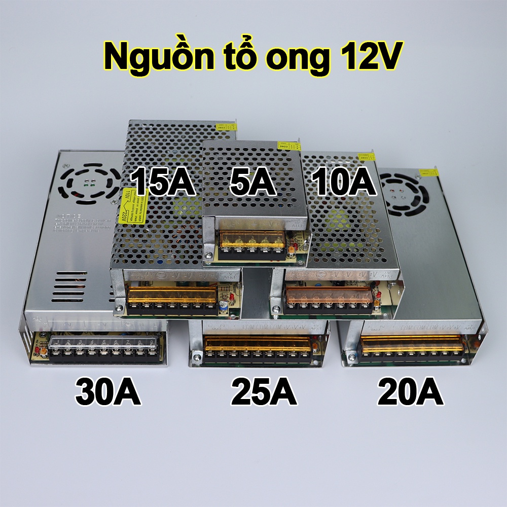 Nguồn tổ ong 12V bộ chuyển đổi nguồn AC sang DC 5A 10A 15A 20A 25A 30A cho hệ thống LED Camera