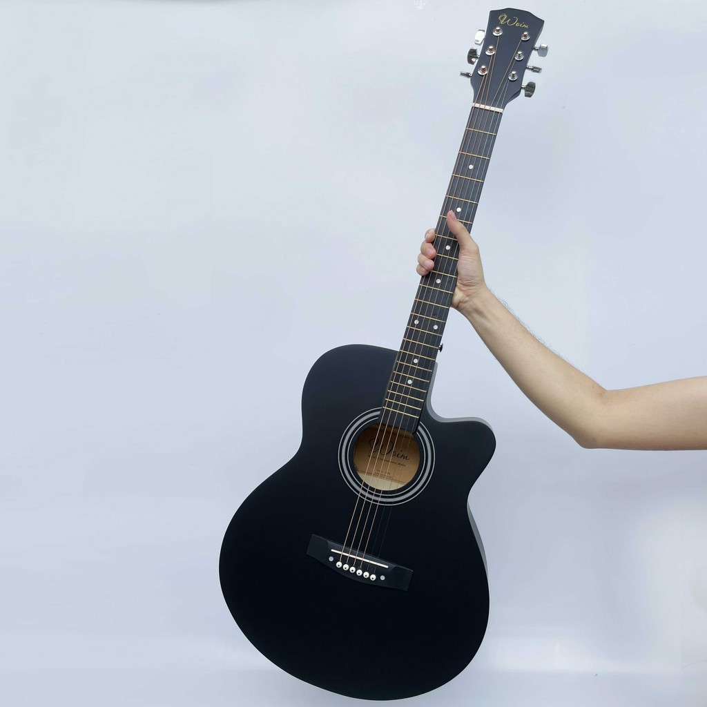 Đàn Guitar Acoustic Dáng A Size 40 Inch Màu Đen Có Ty Chỉnh Cần