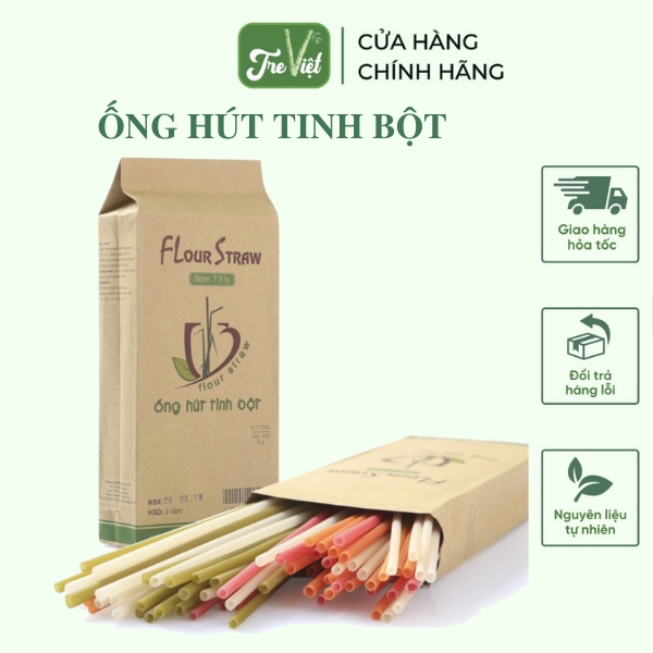 120 Ống Hút Tinh Bột Gạo Có Thể Ăn Được | Tre Việt