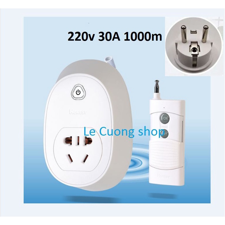 Ổ cắm Honest 9501CZD  điều khiển từ xa tiêu chuẩn EU chịu tải lớn có học lệnh từ remote khác