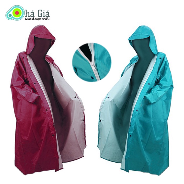 Áo Mưa Măng Tô Da Cá Dây Kéo Trước Vải Dù Cao Cấp PUKITO RAINCOAT