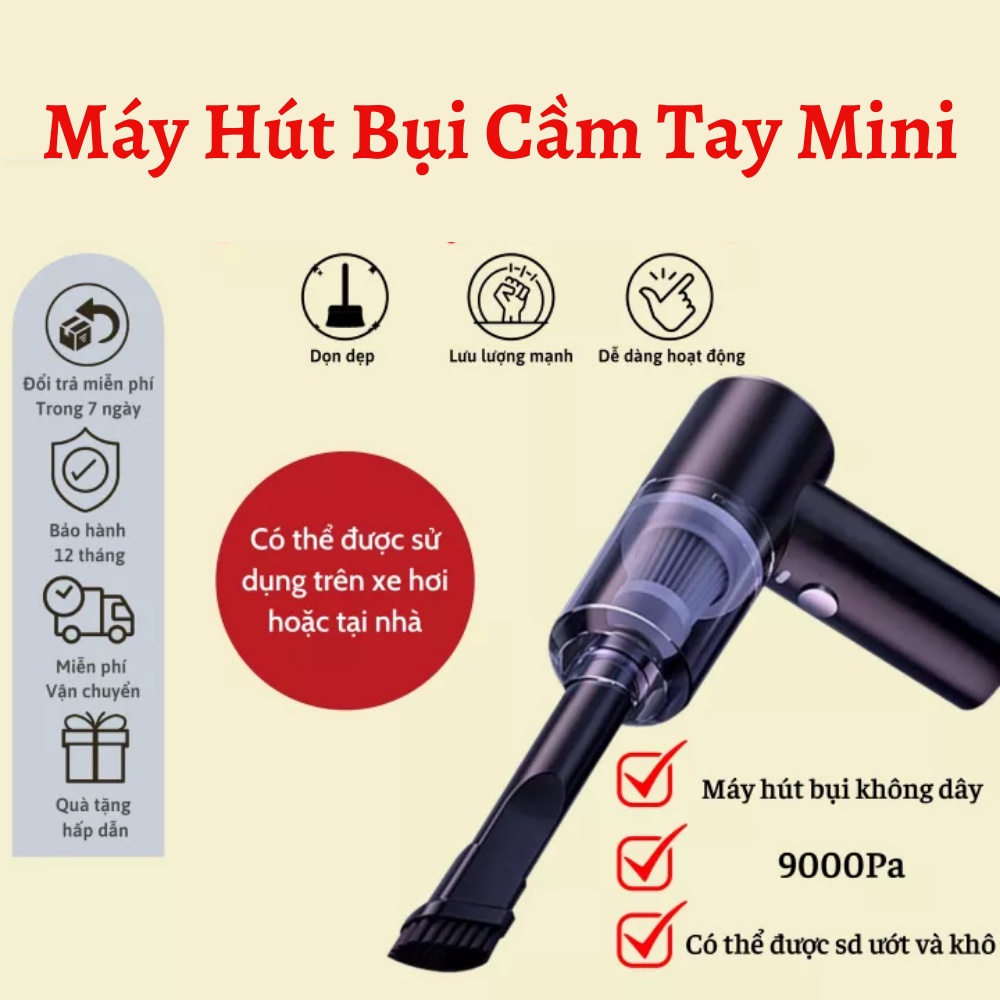 Máy hút bụi, máy hút bụi cầm tay không dây pin sạc, máy hút cầm tay mini hút bụi ô tô, hút mọi ngóc ngách