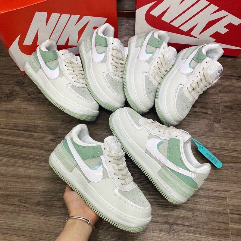 Giày air force 1 af1 shadow xanh thể thao sneaker nam nữ cổ thấp full box