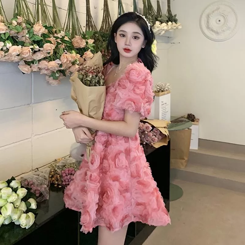 Đầm Nữ Tay Ngắn Phong Cách Pháp Mẫu Mới Chất Lượng Cao Thời Trang Mùa Xuân