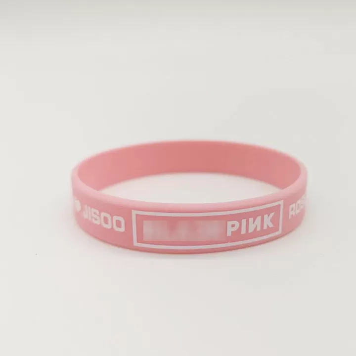 Vòng tay silicon Blackpink Lisa Jisoo Jennie Rose lắc tay cao su dễ thương trắng hồng