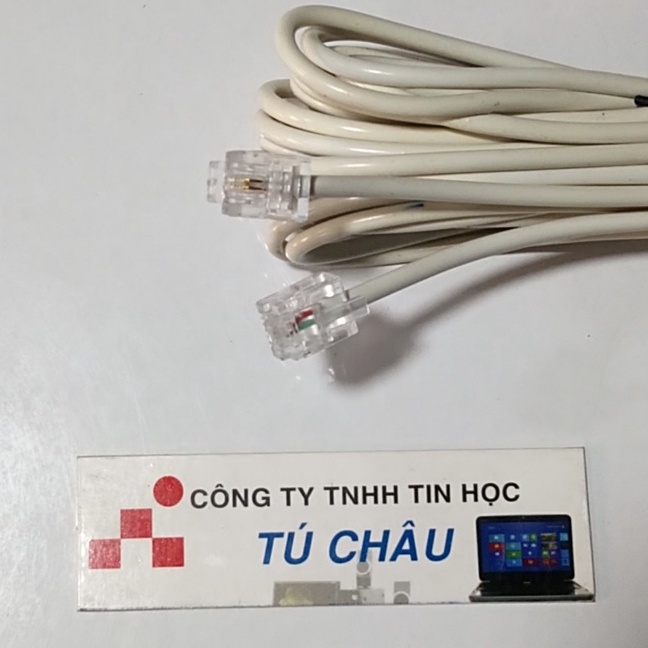 Cáp điện thoại bàn 2 tim  đầu bấm sẳn dài: 1m - 2m - 3m - 5m