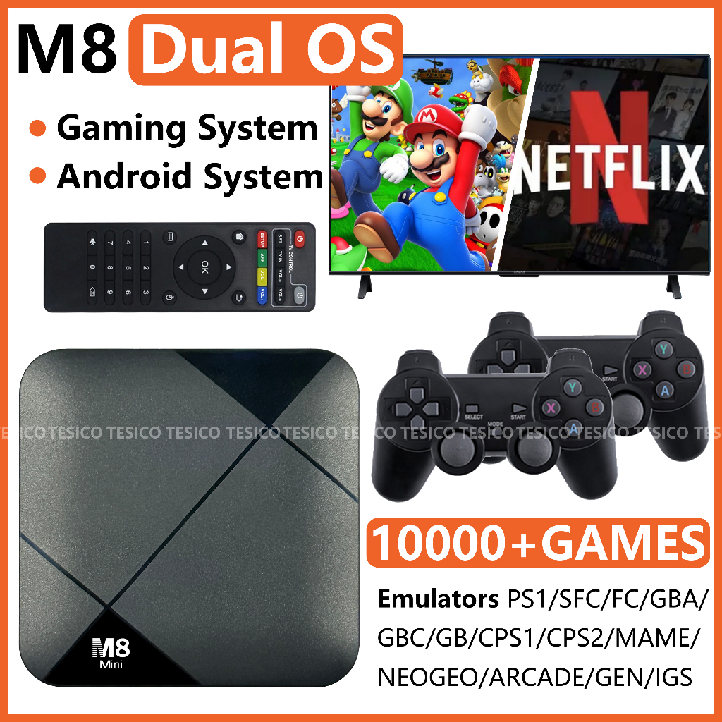 Máy Chơi Game Cầm Tay M8 Mini Không Dây 2.4G HD Cho Arcade PS1 GBA CPS super Nintendo Family TV Và Phụ Kiện