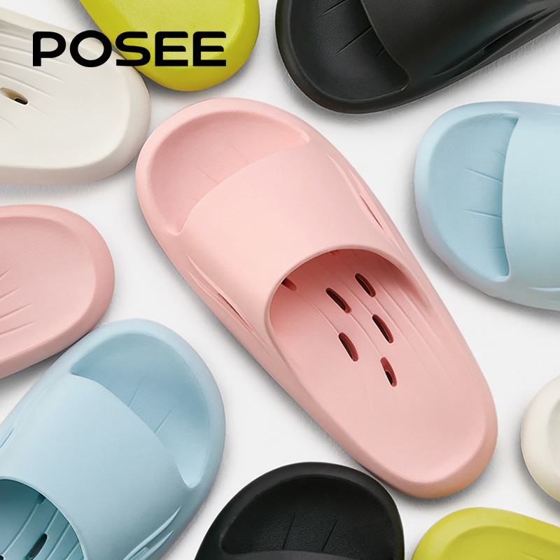 Posee anti-skid sandals thích hợp để tắm và trong nhà của phụ nữ mùa hè im lặng thoáng khí dép nam rỗng và rò rỉ