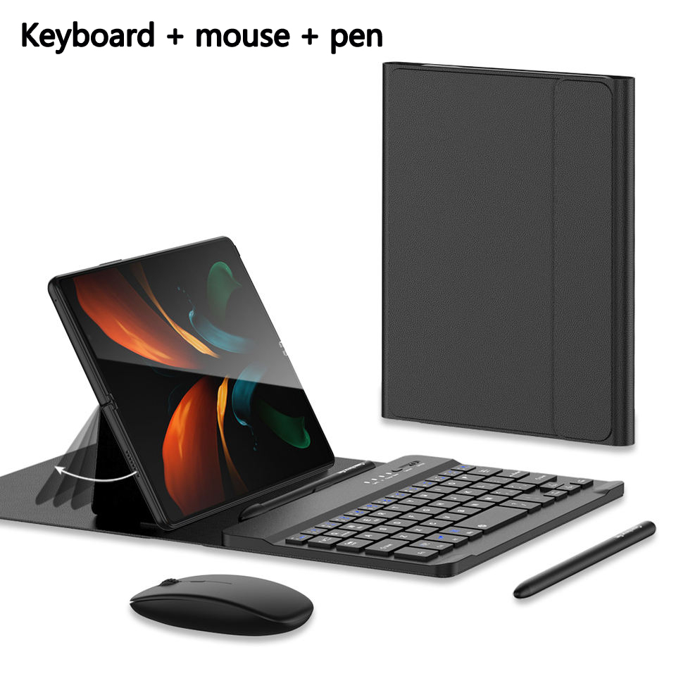 Bao Da Điện Thoại Nắp Gập Từ Tính Tích Hợp Bàn Phím Không Dây Và Chuột Dành Cho Samsung Galaxy Z Fold 5 4 3 2