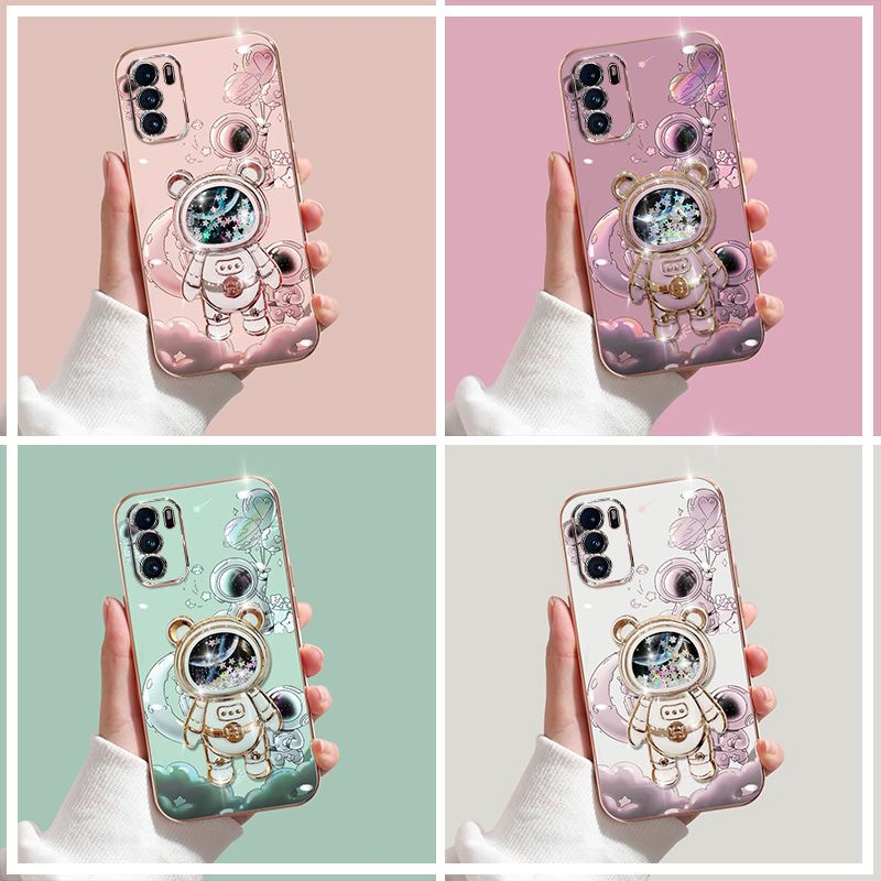 Ốp lưng Samsung S23 FE S20 FE S21 ultra S8 S8 Plus S9 S9 Plus S10 Plus Thẳng cạnh mạ cát lún phi hành gia đứng trường hợp điện thoại di động