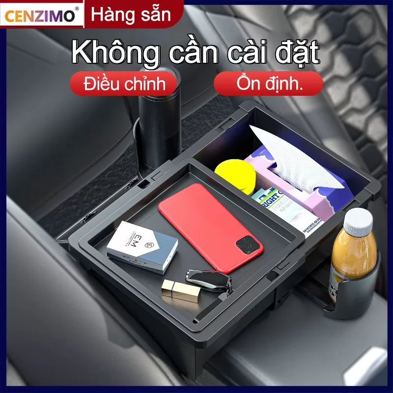 Cenzimo Hộp Đựng Vật Dụng Gắn Chỗ Gác Tay Xe Hơi Giá Đỡ