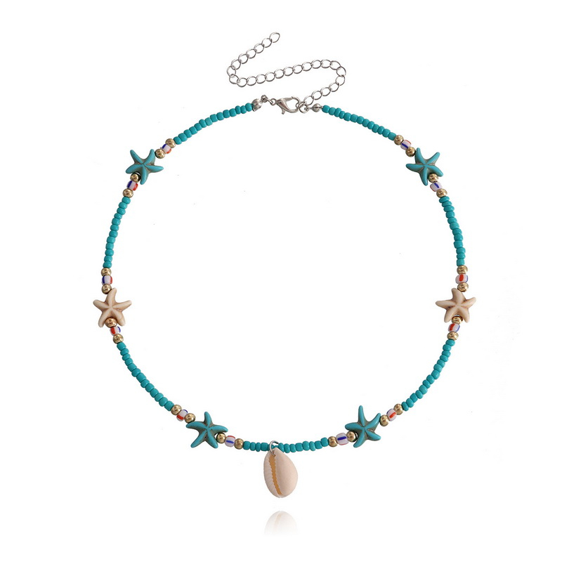 Vòng Cổ choker Ngắn Xỏ Hạt Nhiều Màu Sắc Hình Vỏ Sò / Sao Biển Phong Cách boho Làm Quà Tặng Đi Biển Cho