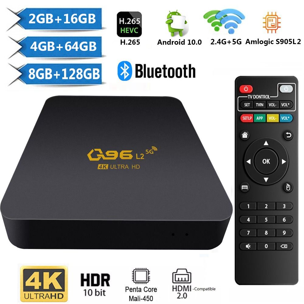 Hộp tv box Thông Minh q96 l2 2.4 / 5g Hai wifi bluetooth 4.0 amway s905 Và Phụ Kiện