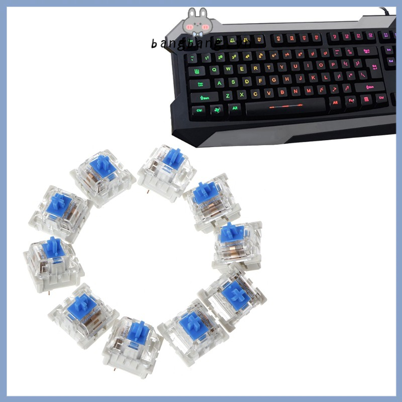 10Pcs 3 Pin Mechanical Keyboard Switch Blue Replacement For Gateron Cherry MX
