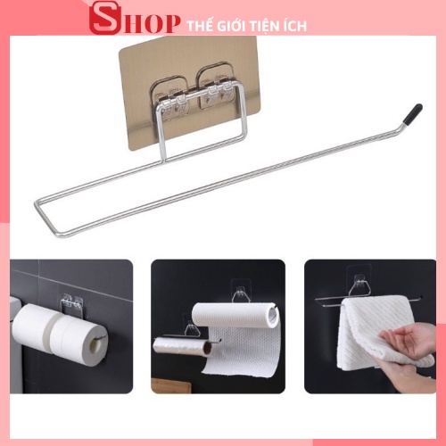 Thanh Inox Dán Tường Treo Cuộn Giấy,Khăn Lau Bếp,Giấy Vệ Sinh Chắc Chắn. Thanh Treo Đồ Dùng Đa Năng 88304