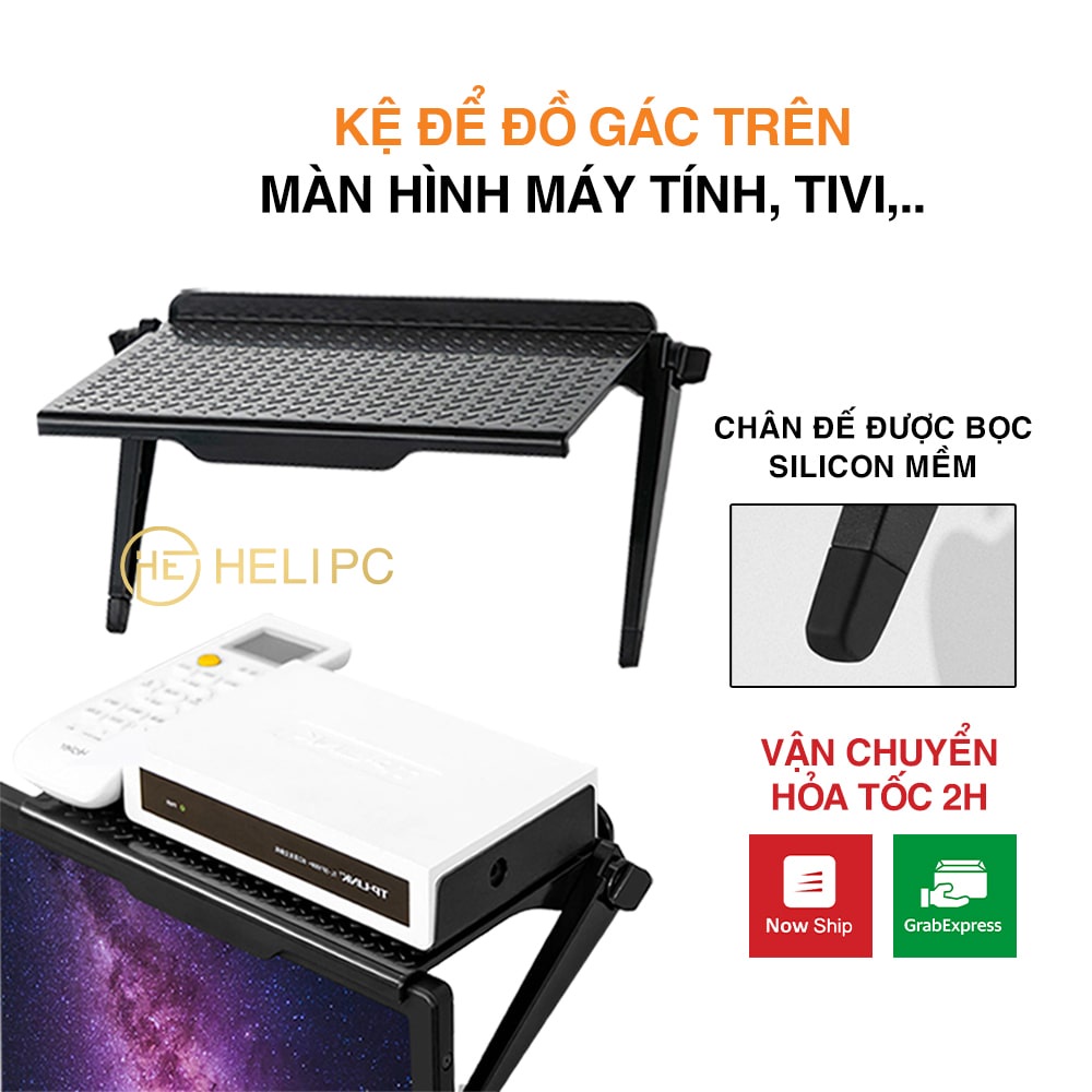 Kệ để đồ gác trên màn hình máy tính, tivi đa năng, giá đỡ laptop, giá đỡ điện thoại