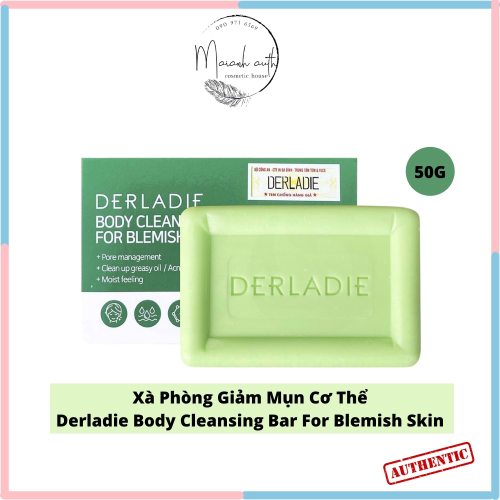Xà Phòng Derladie - Xà Bông Cục Giảm Mụn Lưng Cơ Thể Derladie Body Cleansing Bar Blemish Skin 50gr