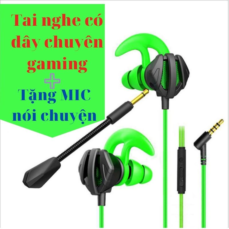 Tai Nghe Gaming Có Dây Nhét Tai Có Mic Nói Chuyện Cho Máy Tính Điện Thoại Chơi Các Dòng Game PUBG mobile/FF/ROS