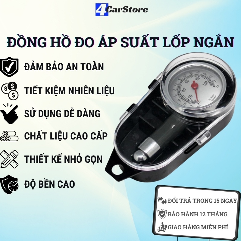 Đồng hồ đo áp suất lốp ô tô, xe máy chất lượng cao | Nhỏ gọn tiện lợi chính xác tuyệt đối