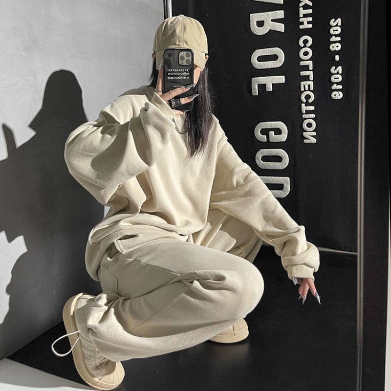 SET ÁO SWEATER + QUẦN THUN BO ỐNG HÀNG DÀY DẶN Y HÌNH