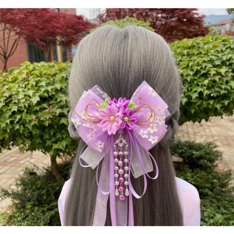 Kẹp tóc nơ phong cách cổ trang, hanfu, tiểu thư 01