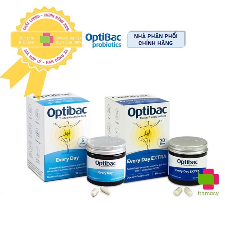 Men vi sinh Optibac xanh da trời Probiotics For Every Day, UK  giúp tiêu hóa hàng ngày cho người từ 4 tuổ