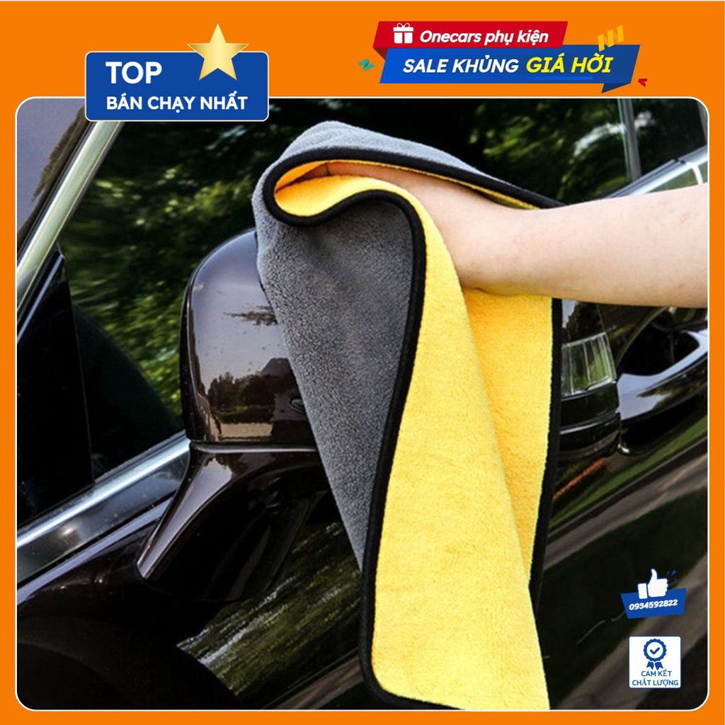 Khăn lau xe MICROFIBER 2 Lớp Mềm Mịn Chuyên Dụng | Siêu Thấm Hút | Lau Xe Siêu Sạch