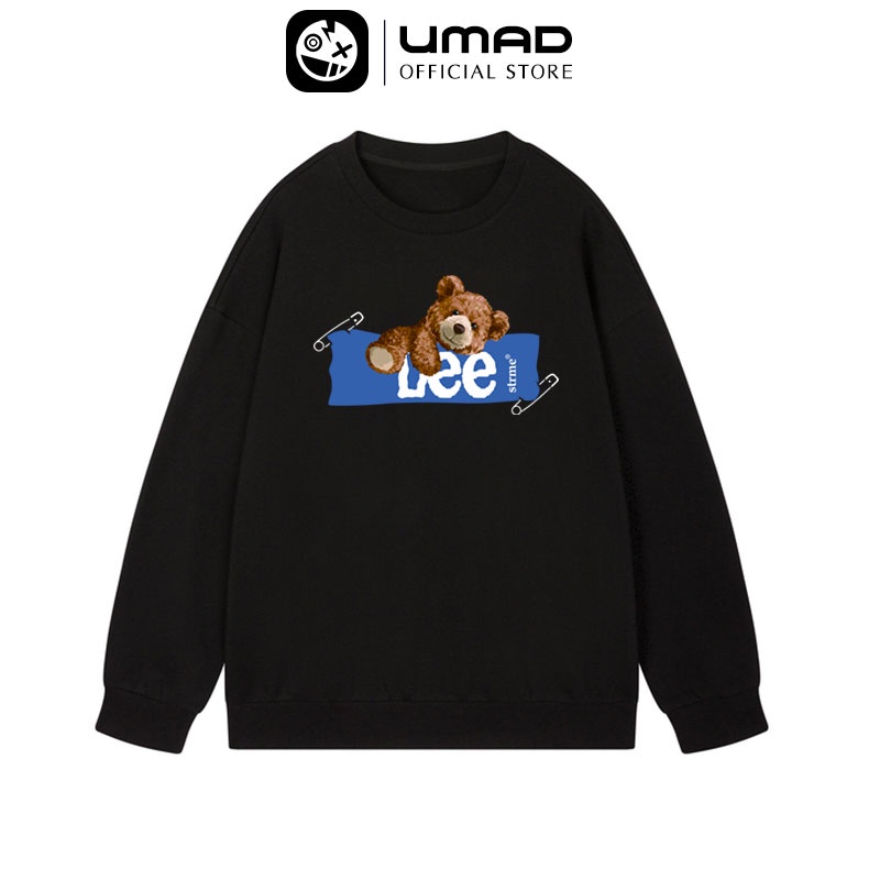 Áo SWEATER UMAD nỉ tay dài mẫu GẤU LEE form rộng local brand Unisex nam nữ cổ tròn phong cách cá tính hot trend 2022