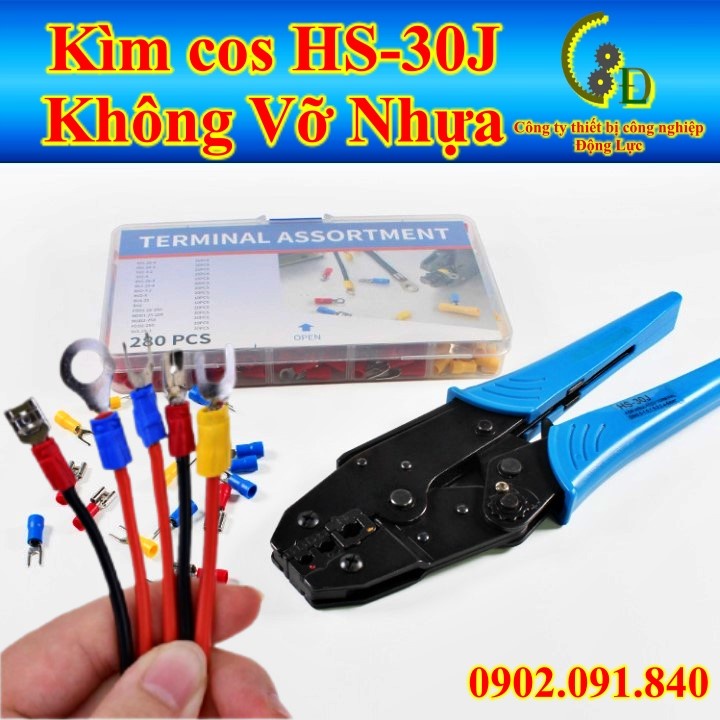 Kìm bấm cos HS-30J đa năng ????CAO CẤP???? kiềm bóp cốt trần và bọc nhựa, kềm ép đầu cosse dây điện từ 0.5mm2 đến 6mm2