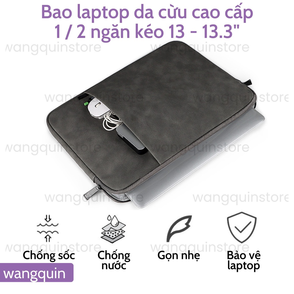 Túi chống sốc Laptop / Macbook cao cấp 12 13 13.3 14 inch Bao Da Đựng Máy Tính Nam Nữ Đủ màu Bao Vải Bảo vệ Asus Acer