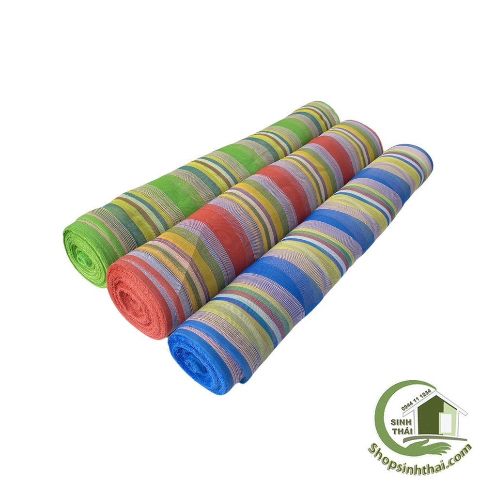Lưới bố dày kẻ sọc màu đỏ, xanh lá, xanh dương  Lưới cước may võng, ghế bố, túi lưới - Chọn loại