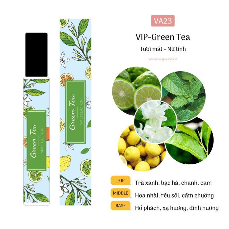 Tinh Dầu Nước Hoa nữ Green Tea  12ml. Tươi mát, nữ tính
