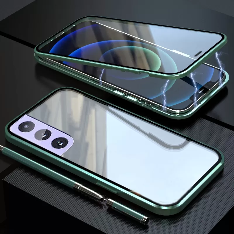 Samsung Galaxy S21 S20 Plus ULtra + FE S21FE S20FE Ốp điện thoại mặt kính cho For SamsungS21 Plus SamsungS20 Plus ULtra + Ốp điện thoại kính cường lực 2 mặt khung kim loại bảo vệ 360 cho
