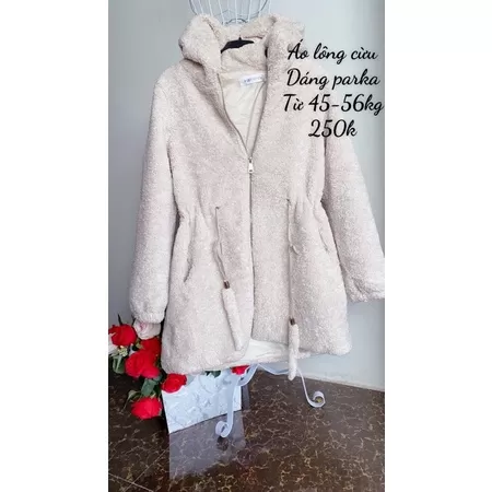Áo lông cừu dáng parka