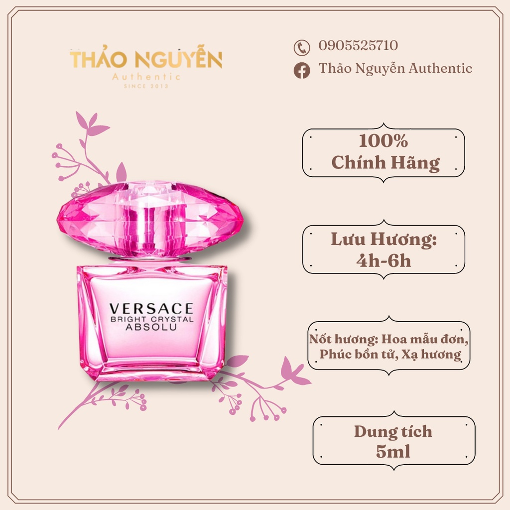 Nước hoa mini nữ Versace Bright Crystal Absolu 5ml - Hàng chính hãng