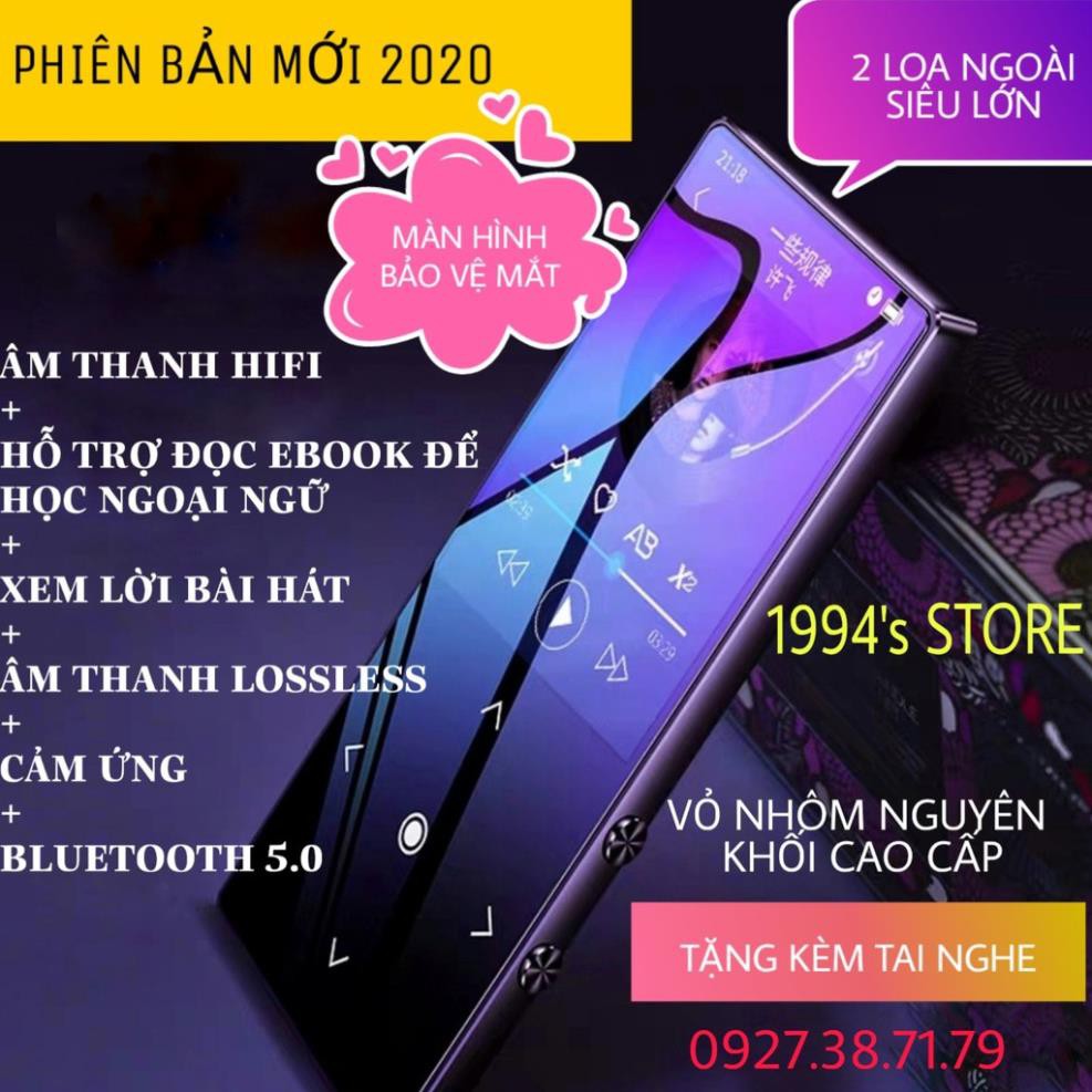 Máy nghe nhạc Bluetooth 5.0 Benjie K8 8Gb Lossless Loa ngoài Hifi bản 2020 Tặng kèm Tai nghe và Bộ quà tặng