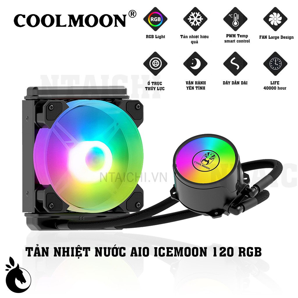 Tản nhiệt nước AIO COOLMOON ICEMOON 120 | LED 5V ARGB Sync All | Support all Socket intel 13th, AMD AM5..