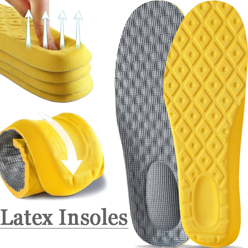 Miếng Lót Giày Thể Thao Bằng Cao Su Latex Mềm Co Giãn Thoáng Khí Khử Mùi Cho Nam Và Nữ