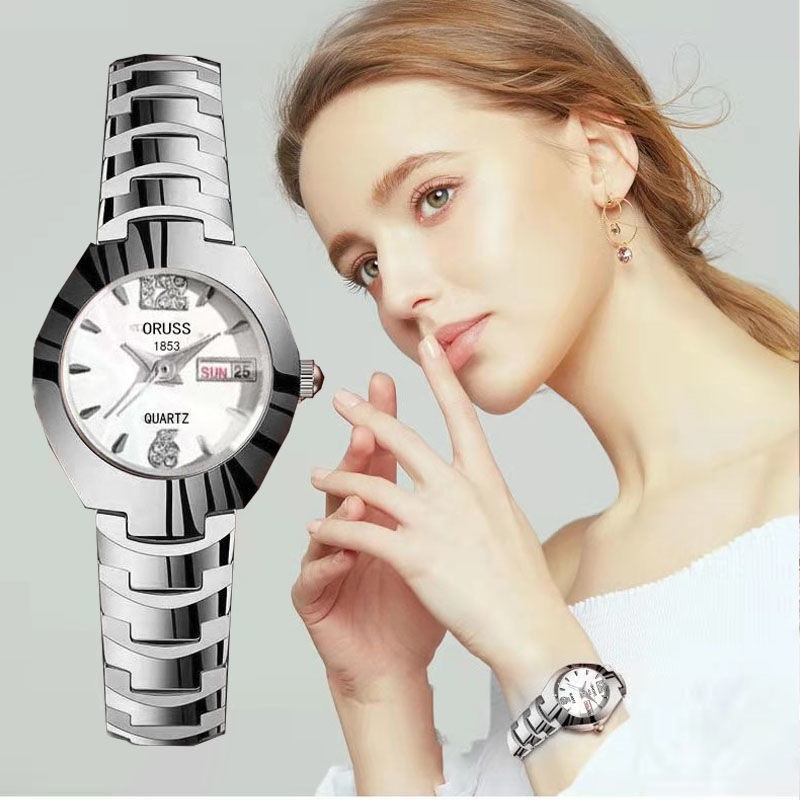 Đồng Hồ Nữ Chính Hãng Dây Thép Lưới Cao Cấp Thời Trang Mặt Đính Đá Đẹp Sang Chảnh