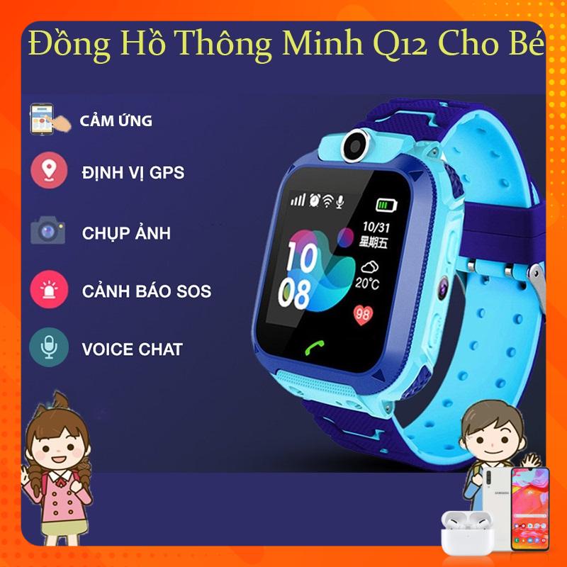 Đồng hồ thông minh Định vị Q12, Đồng hồ thông minh trẻ em lắp sim nghe gọi 2 chiều có Tiếng Việt