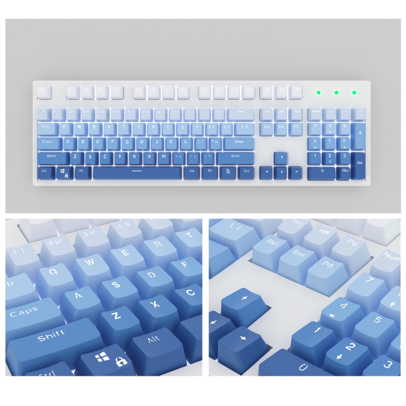 Set 104 Nút Bàn Phím PBT Trong Suốt Hai Cách Dùng Cho Công Tắc Bàn Phím Cơ 61 87 104