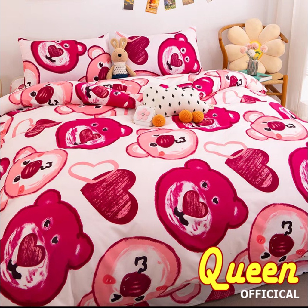 Bộ Chăn Ga Gối, Ga Giường Cotton Poly Set 4 Món Cute M2, M4, M6, M8, 2M2, Miễn Phí Bo Chun Drap Giường - Xinh Bedding
