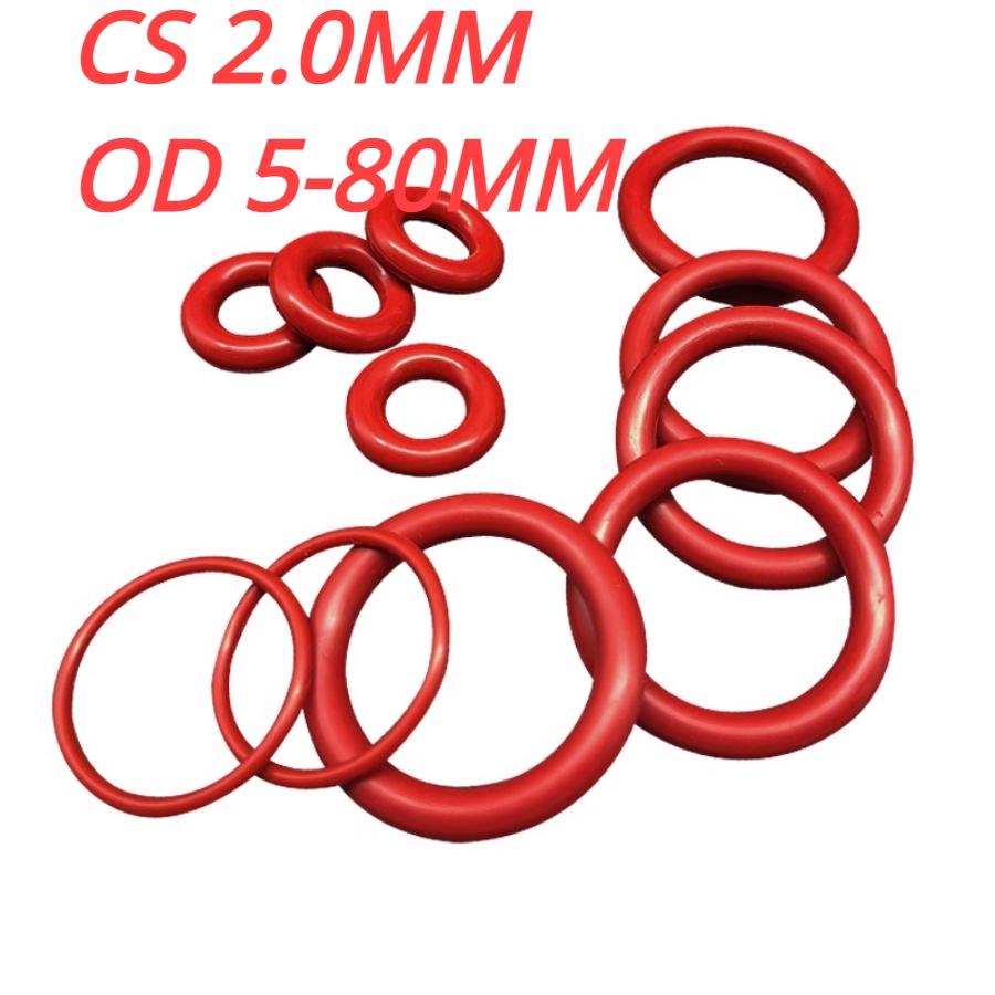 Vòng Đệm Cao Su Hình Chữ o Màu Đỏ 2.0Mm * od5-70mm