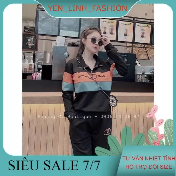 Set bộ thể thao phối cổ khoá chất umi hàn dày dặn siêu đẹp