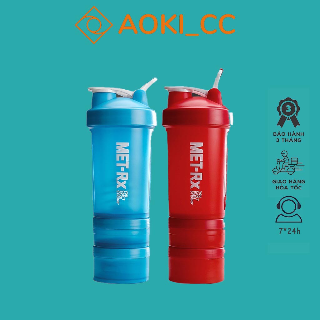 Bình nước xịn bình lắc, shaker thể thao, tập gym 450ml có quả lắc lò xo có hộp chia ngăn đựng whey