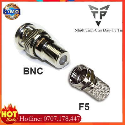 Bộ JACK BNC và F5 loại tốt giá rẻ dùng để kết nối tín hiệu cho Camera và đầu ghi hình. Khả năng chống nhiễu tốt