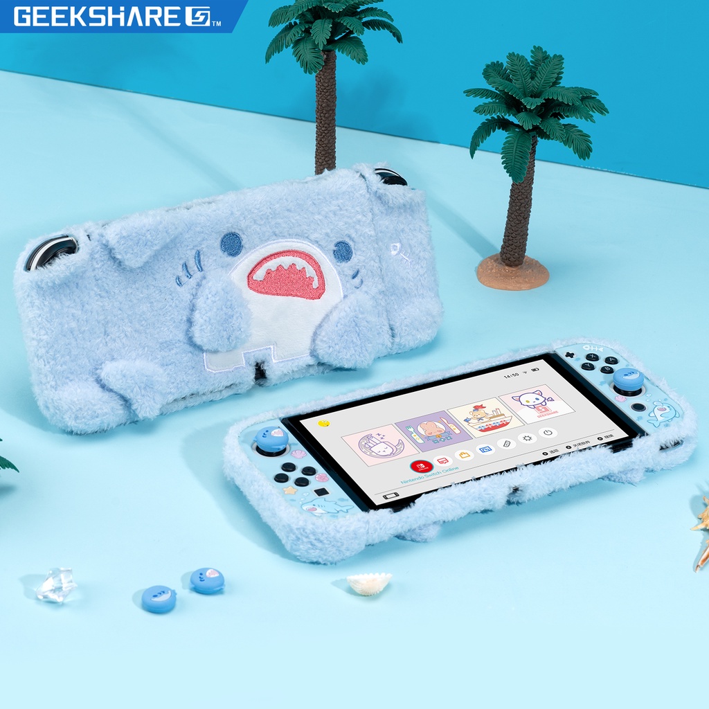 Ốp Bảo Vệ Máy Chơi Game Nintendo Switch Hình Cá Mập Nhồi Bông Dễ Thương