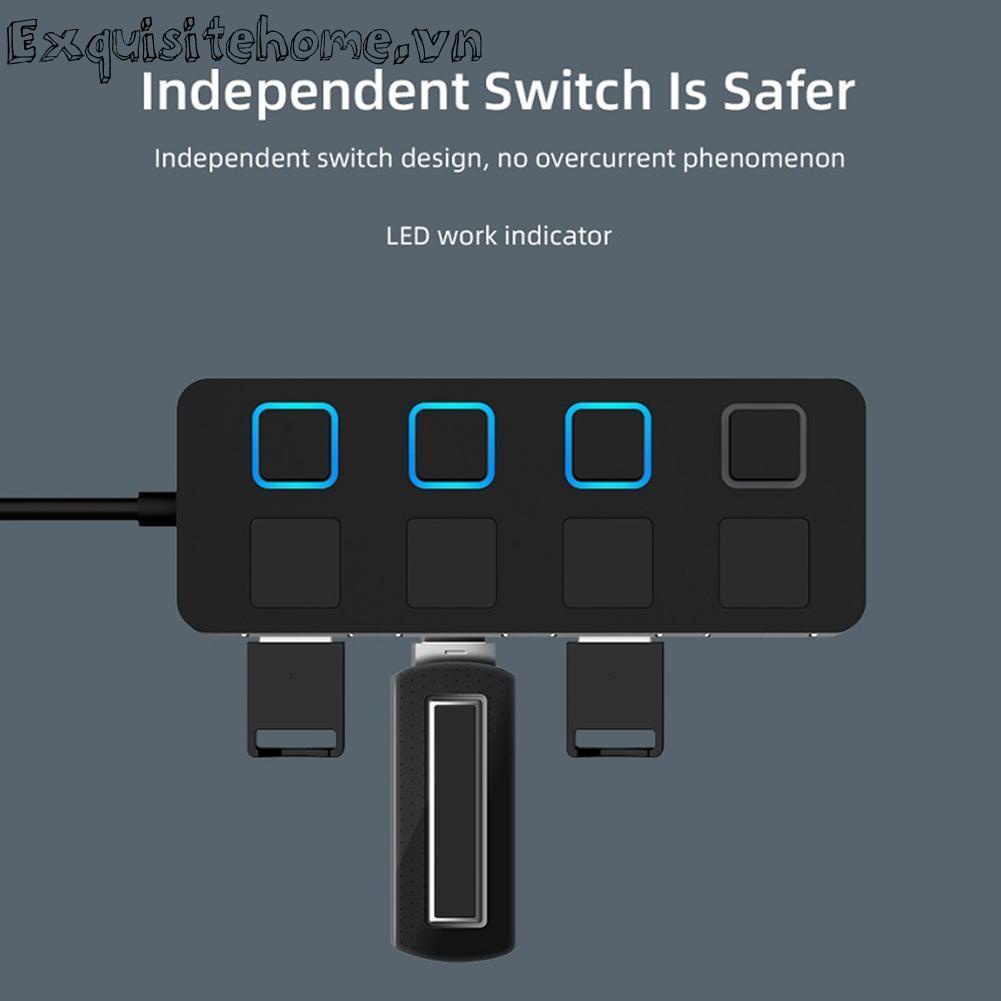 Bộ chia usb 2.0 hub multi 4 cổng expander bộ chuyển đổi nguồn usb cho máy tính xách tay