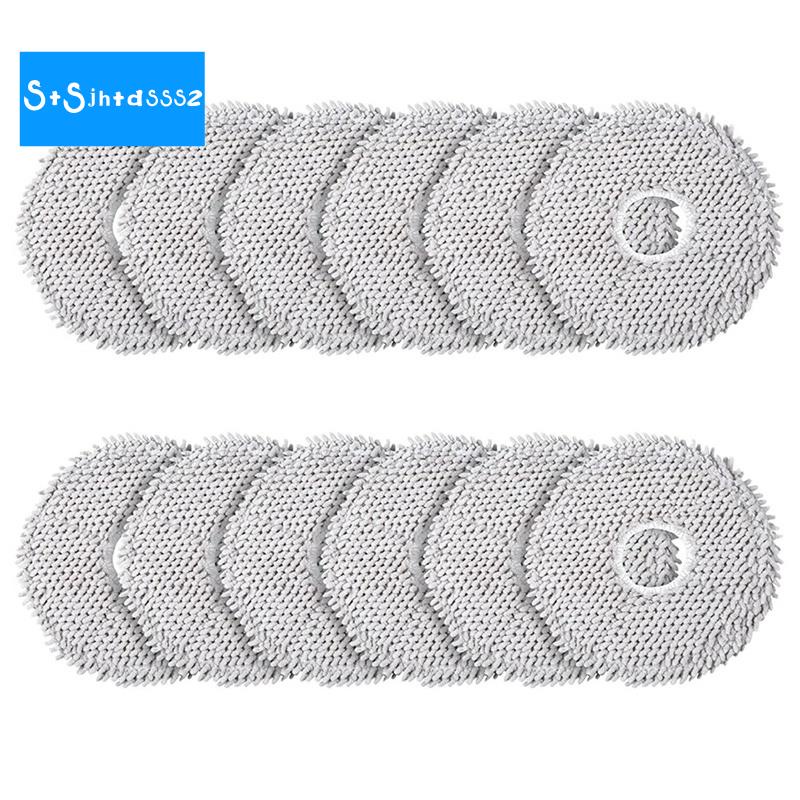 Set 12 Miếng Vải Lau Sàn Bằng Sợi Nhỏ Cho Robot Hút Bụi Xiaomi X10 + & Dreame L10S Ultra / L10