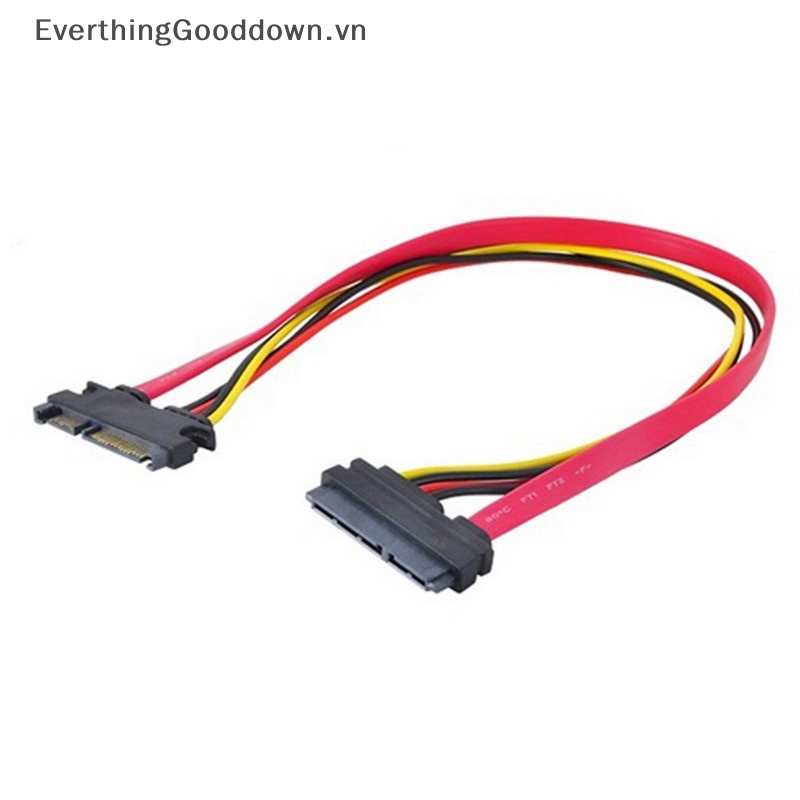 Everthinggooddown 30cm 50cm nam sang nữ 7 + 15 22pin nối tiếp cáp nguồn dữ liệu sata 22 pin đầu nối dây mở rộng sata cho 2,5 '' 3,5 '' hdd ssd vn